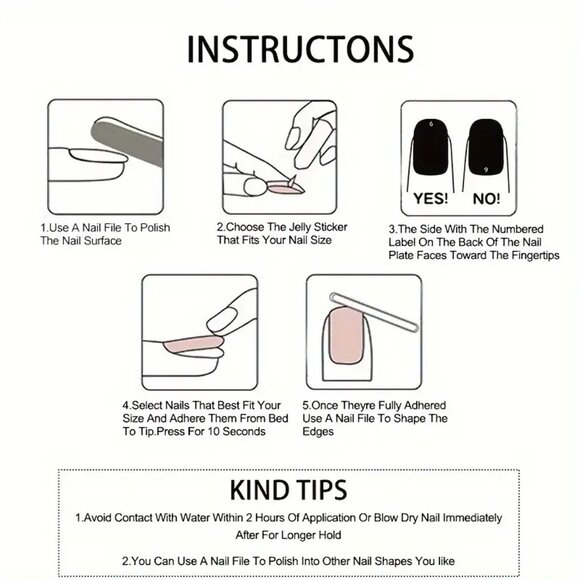 🦋3For$20🦋 NWT Lucky Nails Pink and White French Style Glossy Press-On Nails - Picture 6 of 13